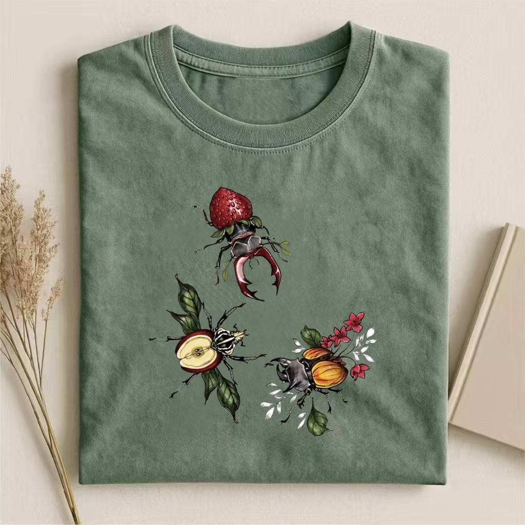 Fruit Beetle Trio Watercolor Art T-shirt