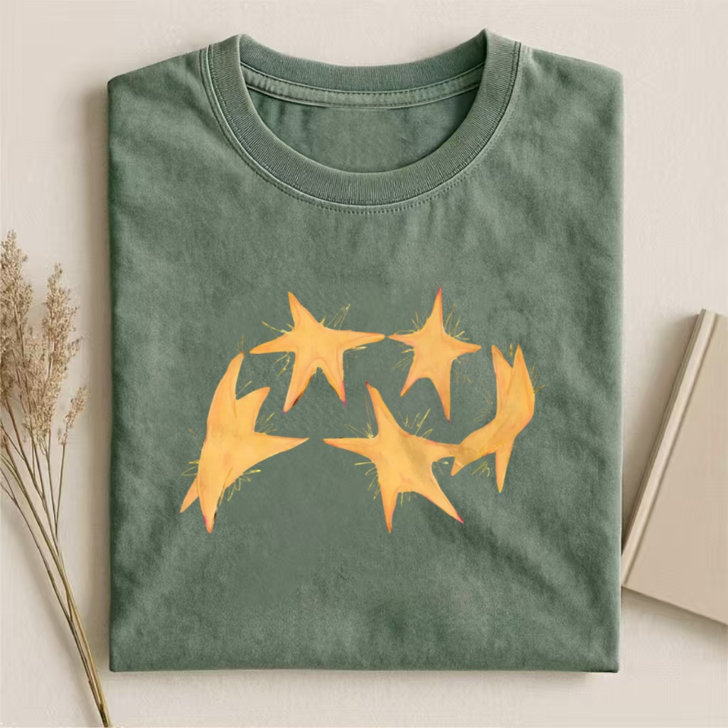 Watercolor Yellow Stars Minimalist T-shirt