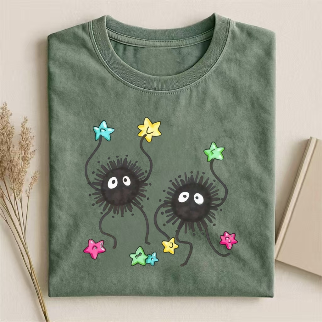 Soot Sprites With Stars Studio Ghibli T-shirt