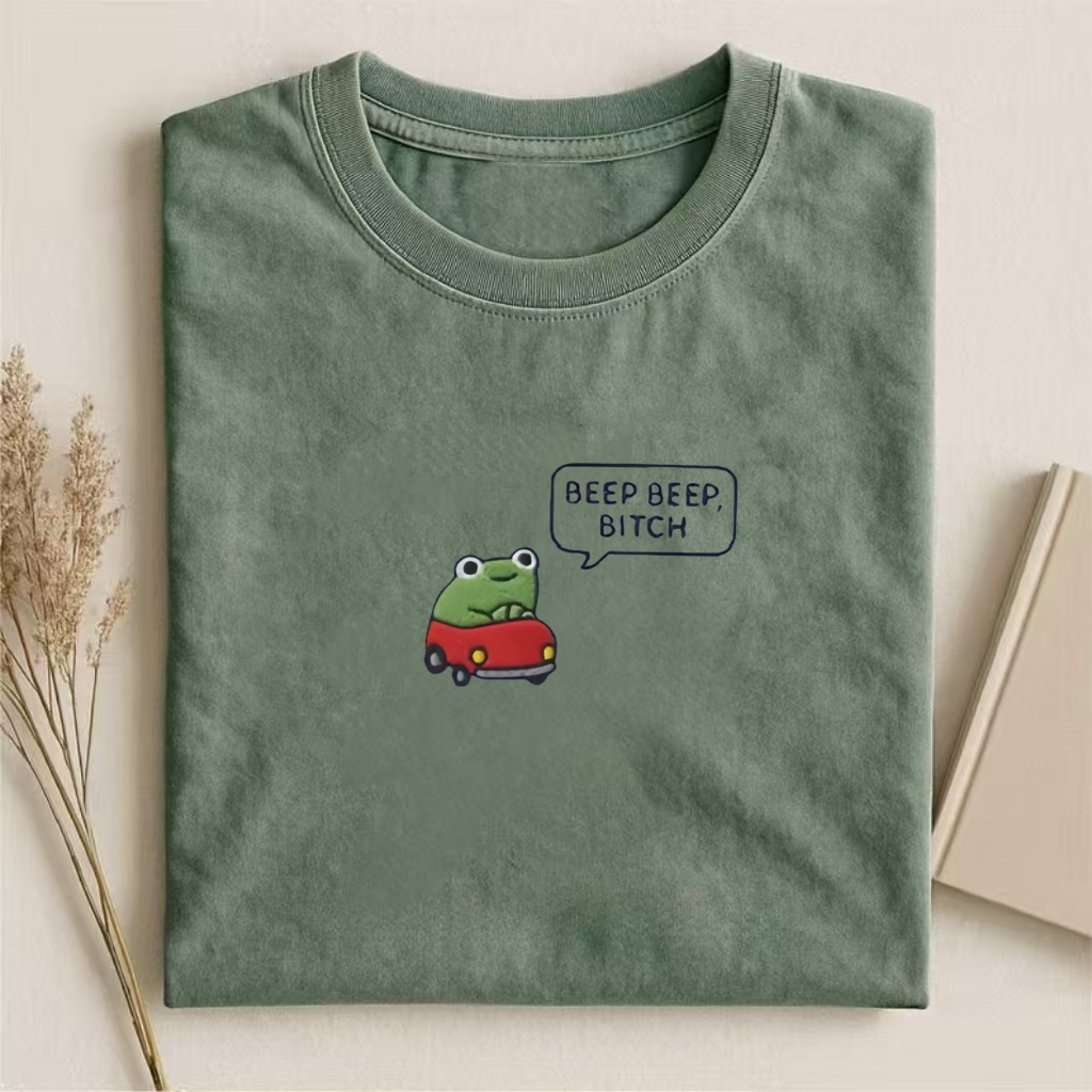Beep Beep Frog Embroidered T-shirt