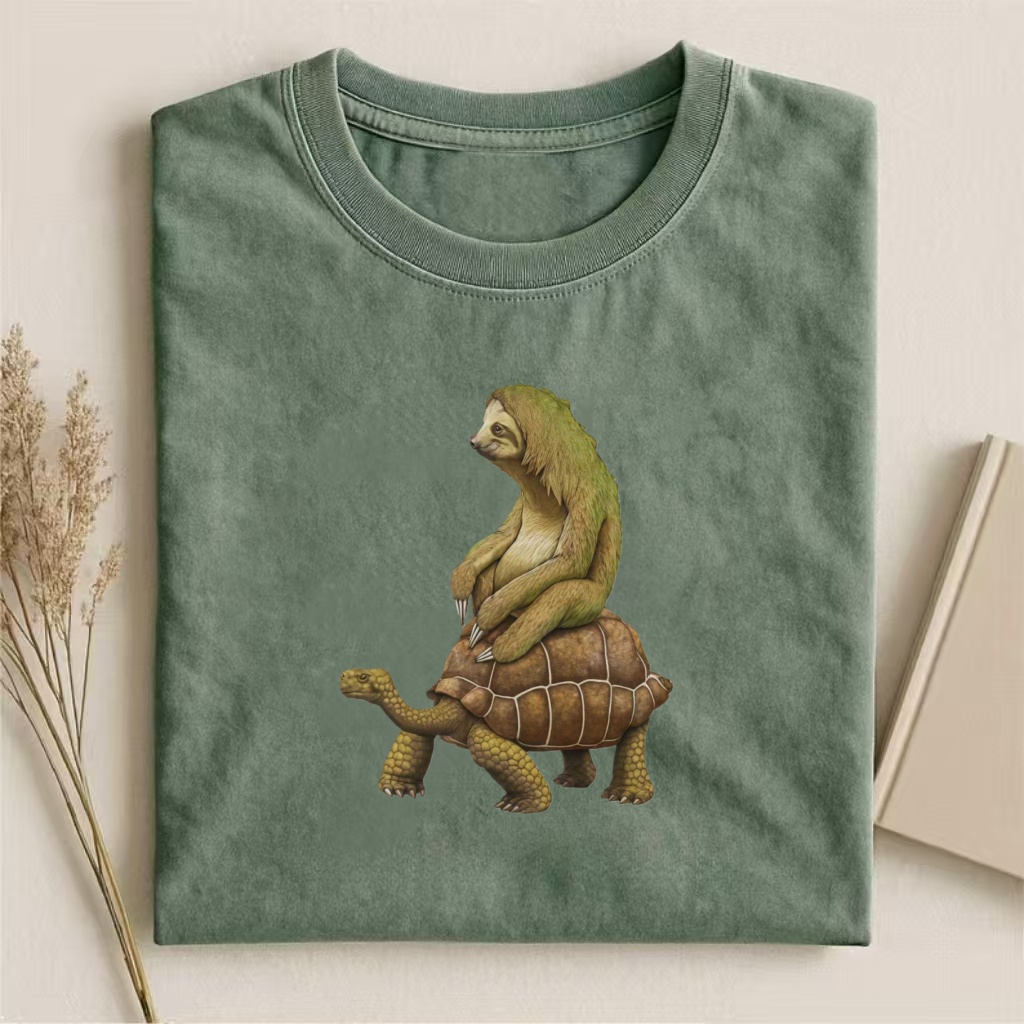 Sloth Riding Turtle Cute Animal T-shirt