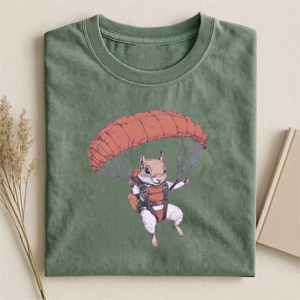 Skydiving Squirrel Retro Art T-shirt