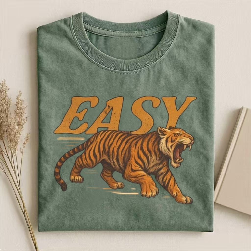 "Easy" Tiger Retro Graphic T-shirt