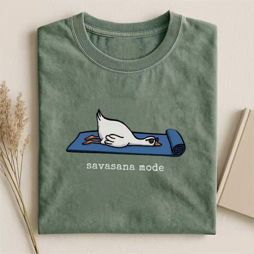 "Savasana Mode" Goose Yoga T-shirt