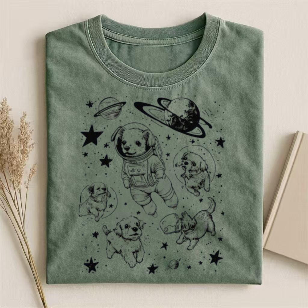 Astronaut Puppy Space Adventure T-shirt