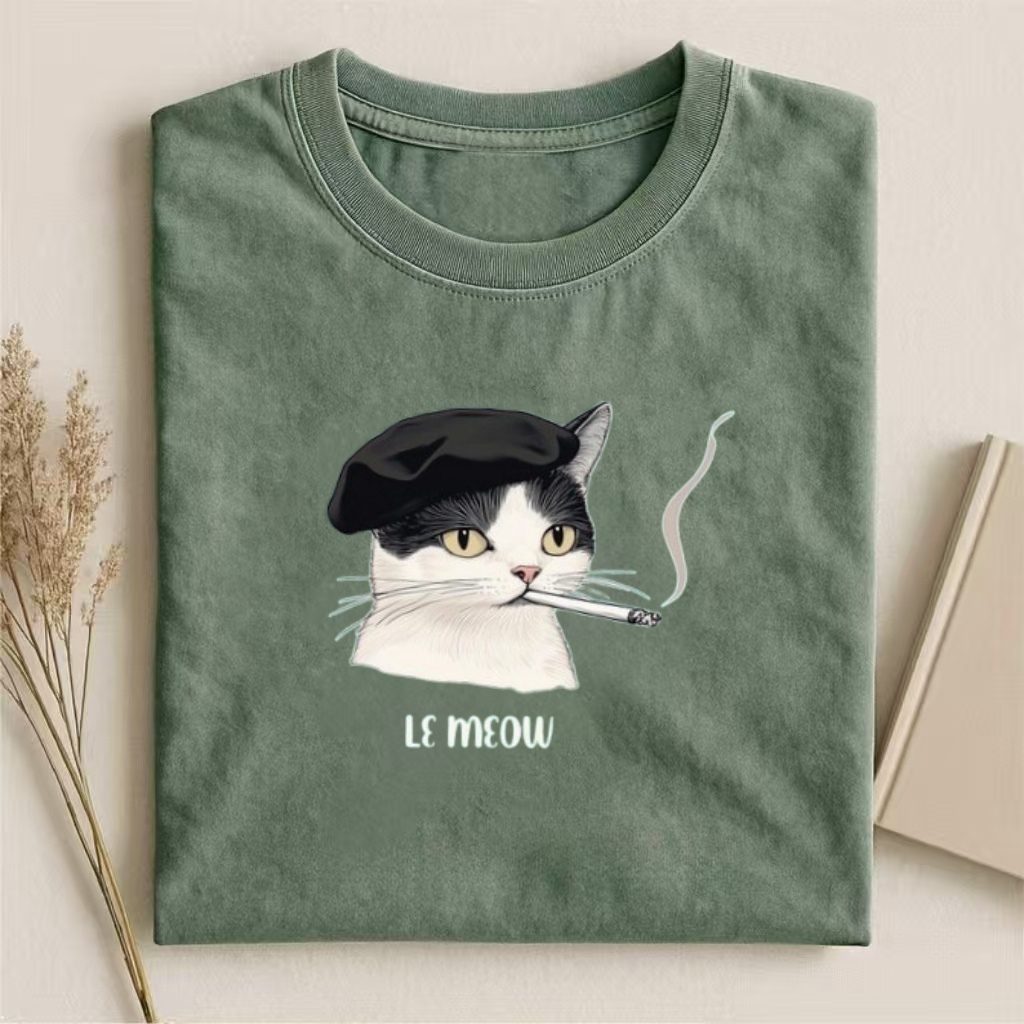 "Le Meow" French Cat Meme T-shirt