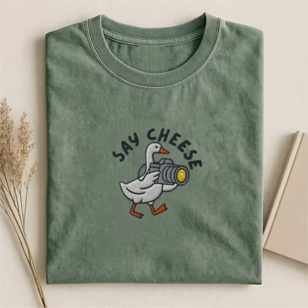 Embroidered Goose Photographer T-shirt