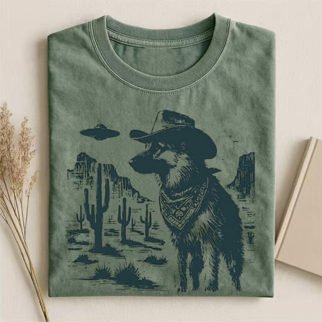 Vintage German Shepherd UFO T-shirt