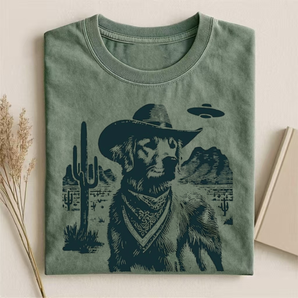 Vintage Golden Retriever UFO T-shirt