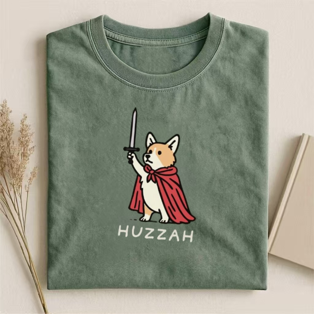 Huzzah Funny Medieval Corgi T-shirt