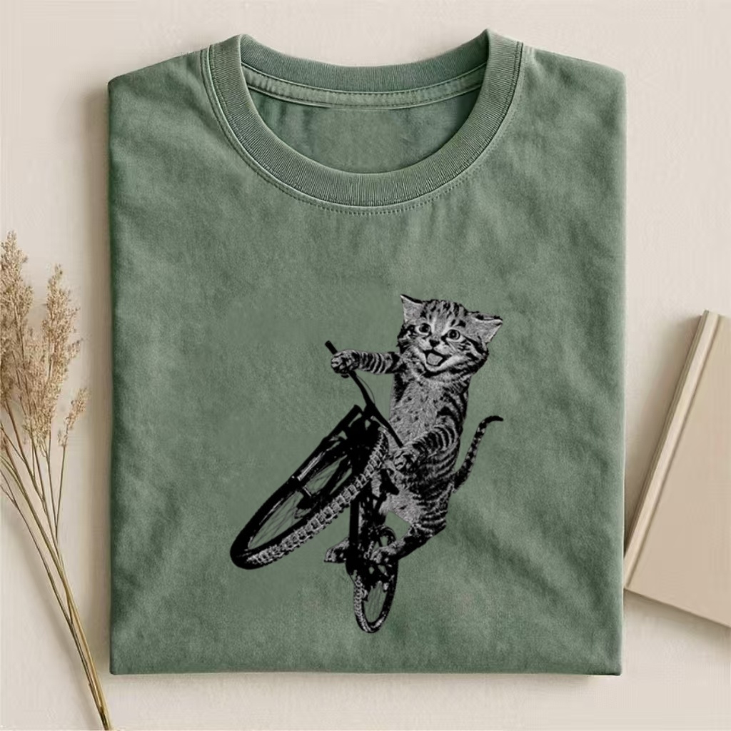 Cat Riding a Bicycle T-shirt