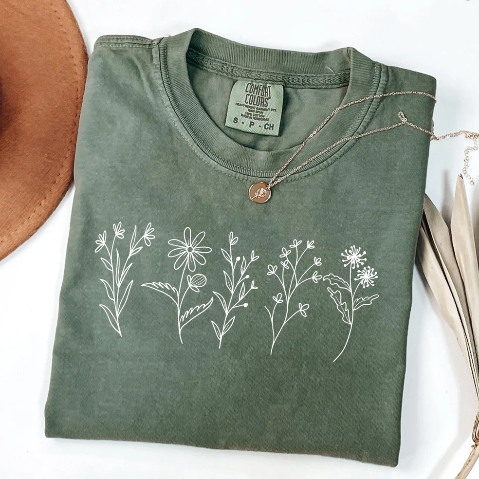 Comfort Colors Floral Cottagecore Wildflower T-shirt