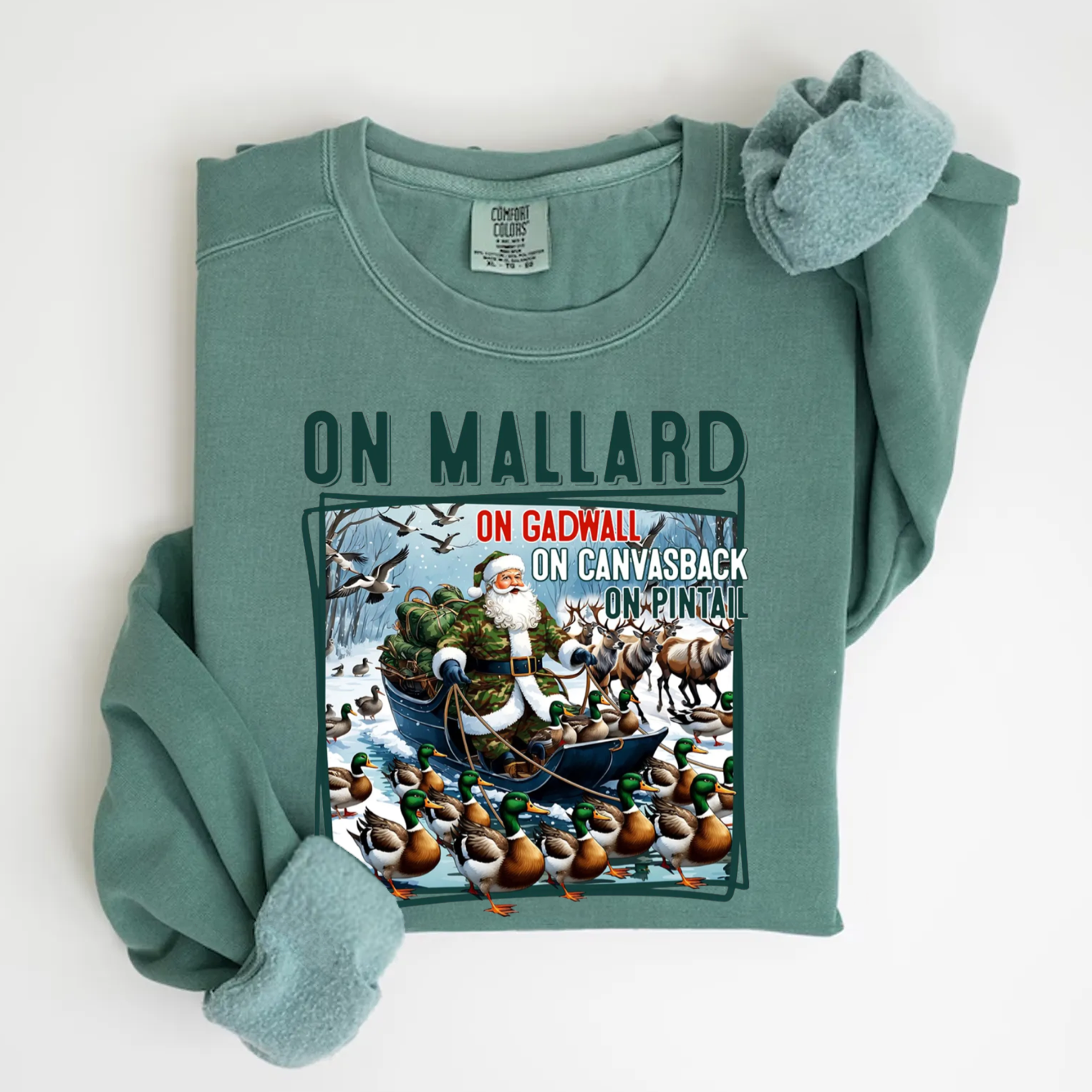 Funny Duck Hunting Santa T-shirt