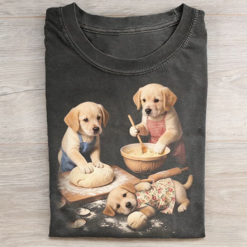 90s Puppy Baking T-Shirt