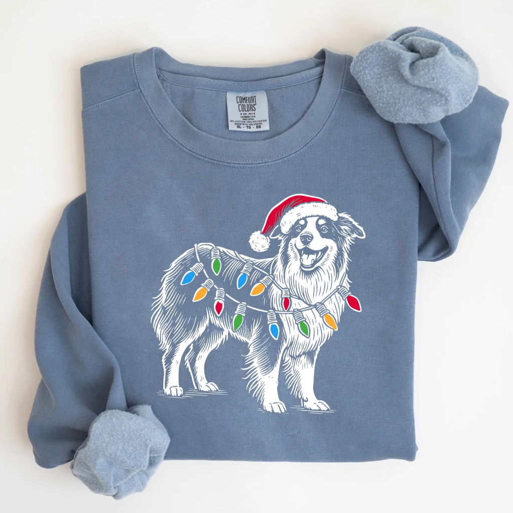 Comfort Color Australian Shepherd Christmas T-shirt