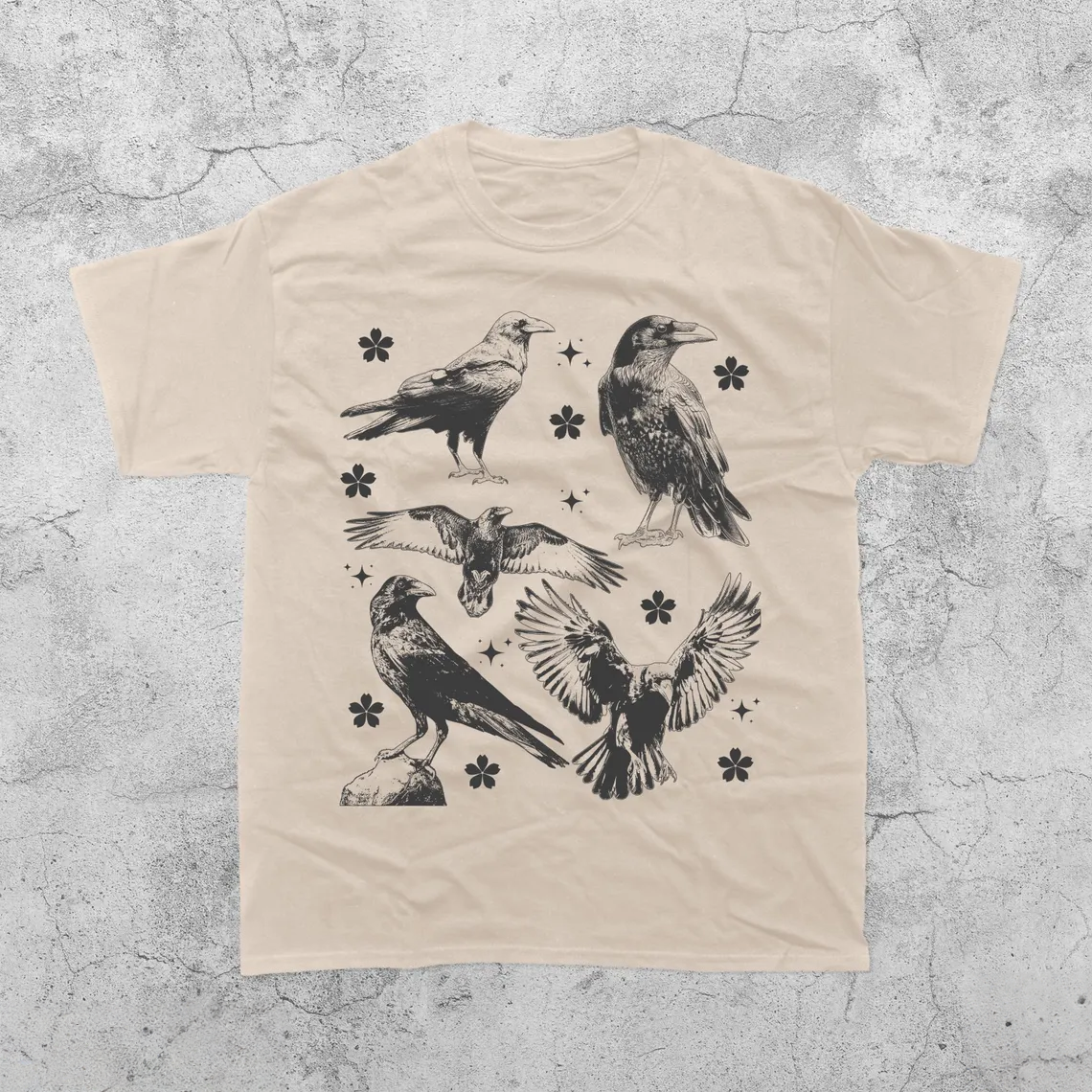 Ravens Tattoo Style Vintage T-Shirt