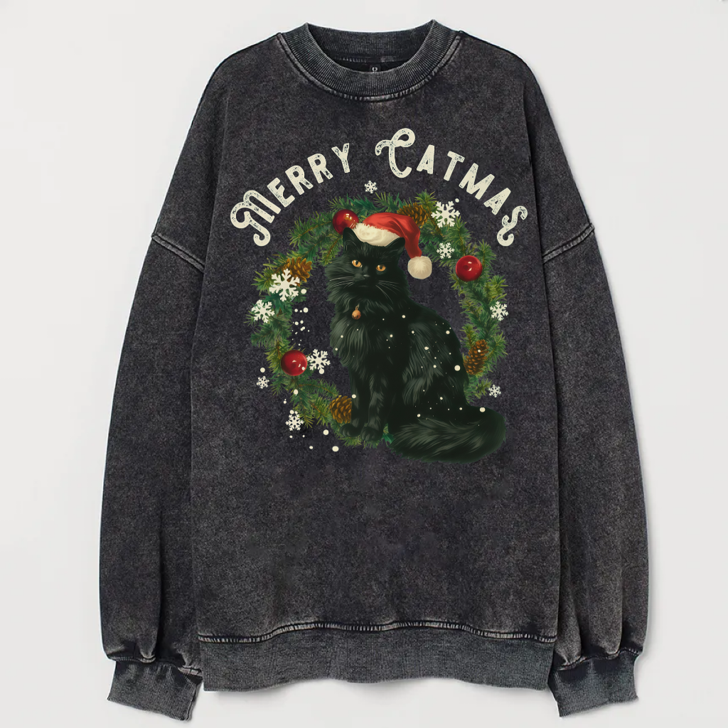 Comfort Color Merry Catmas T-shirt/Sweatshirt