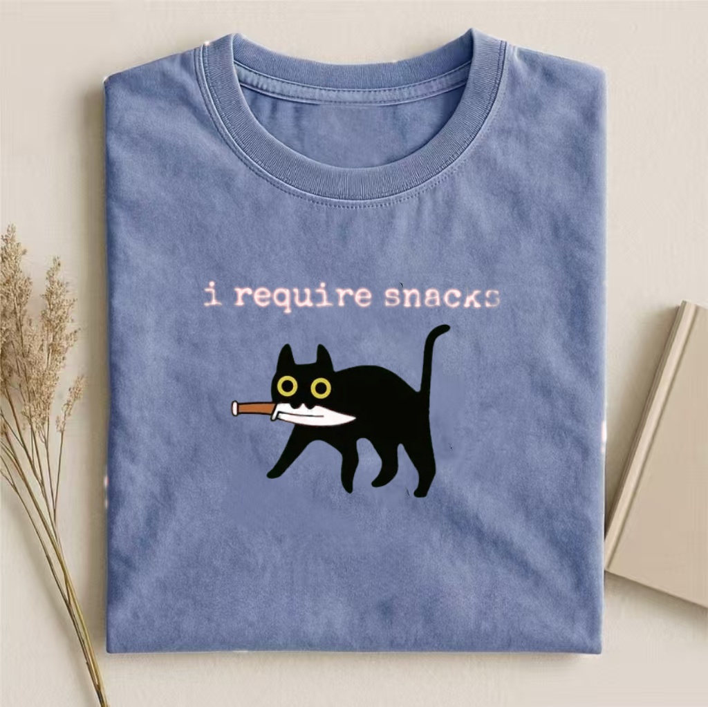 Snack-Requesting Black Cat T-shirt
