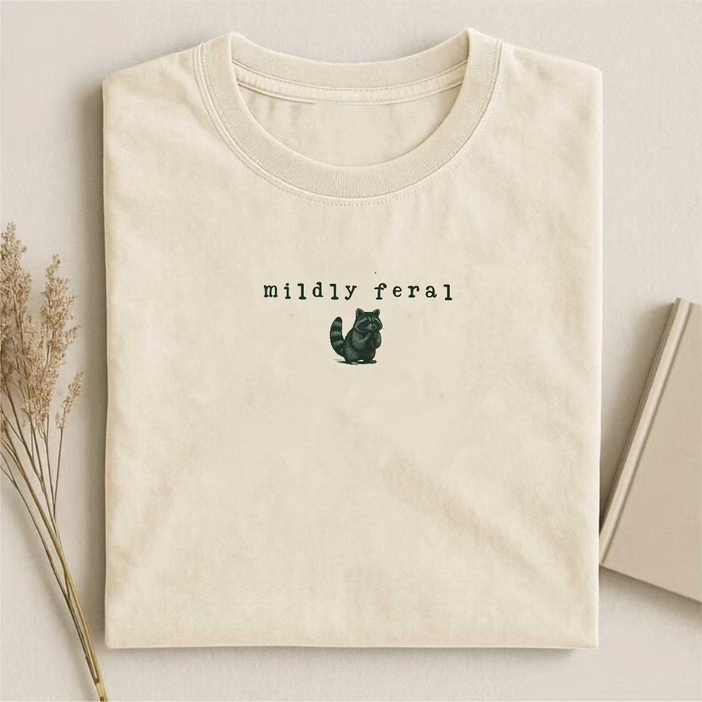 "Mildly Feral" Raccoon Casual T-Shirt