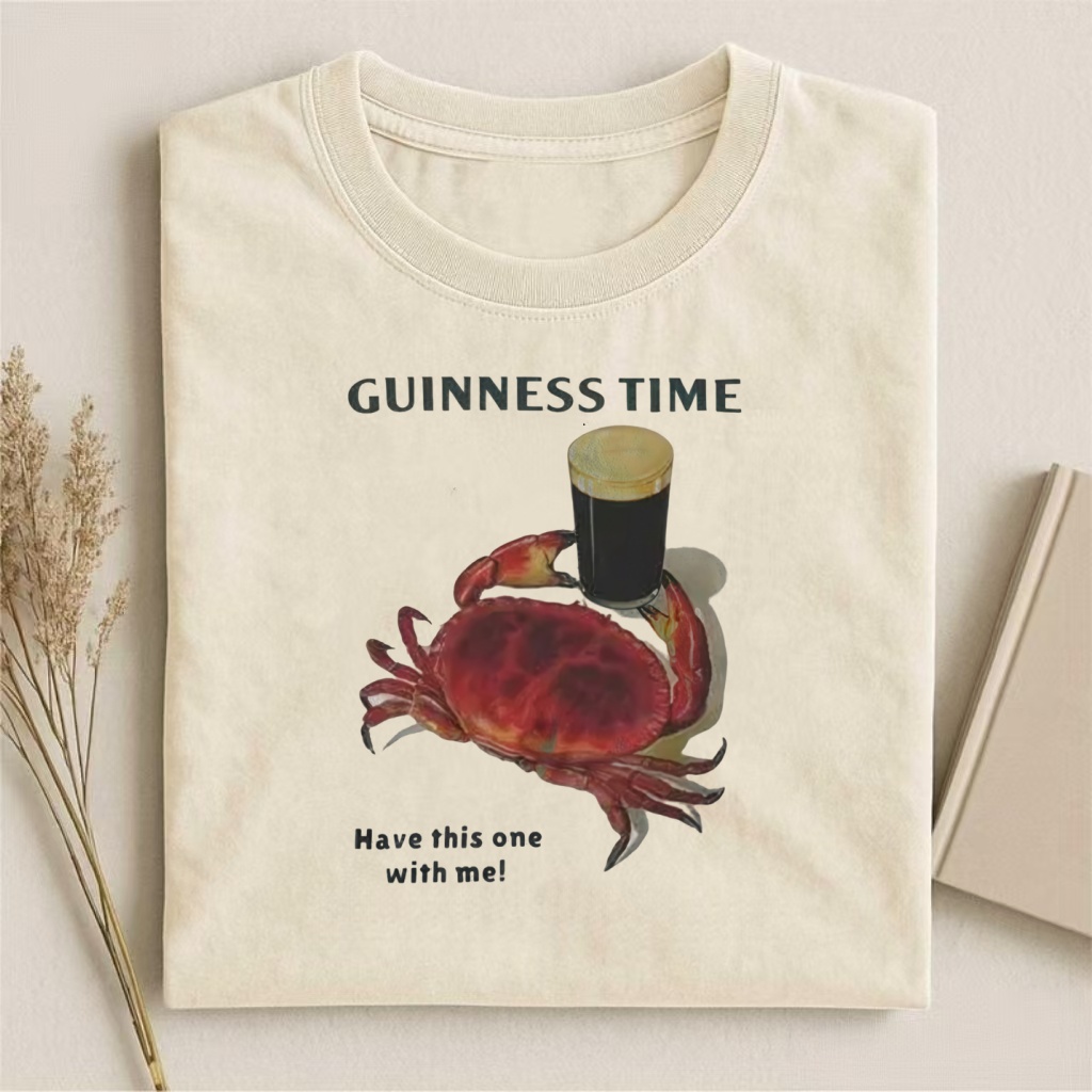 Whimsical Crab Guinness Hangout T-shirt