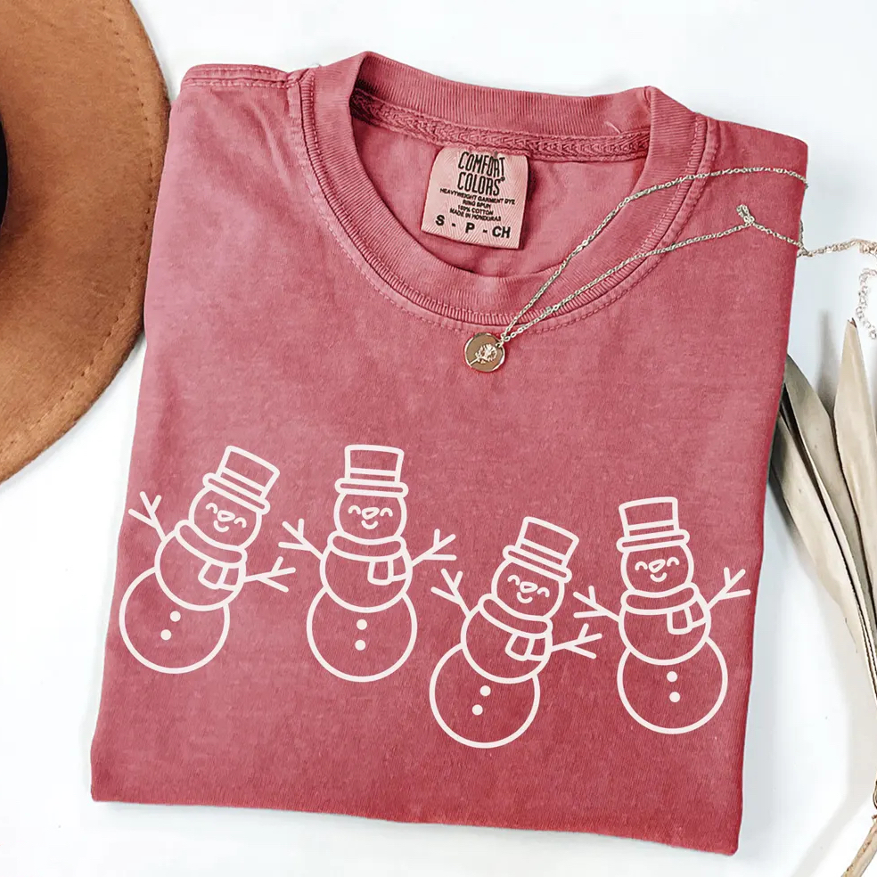 Comfort Colors Snowman Christmas T-shirt