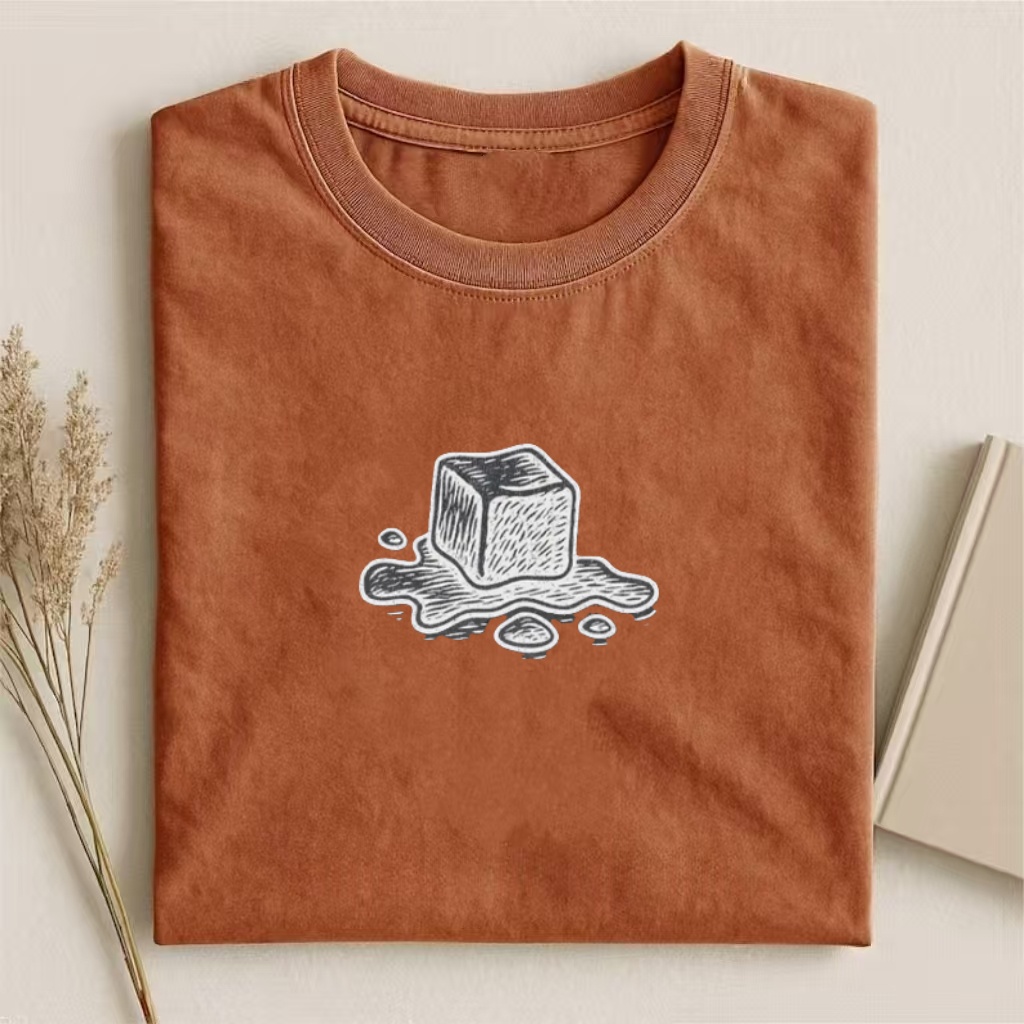 Melting Ice Cube Sketch Graphic T-Shirt