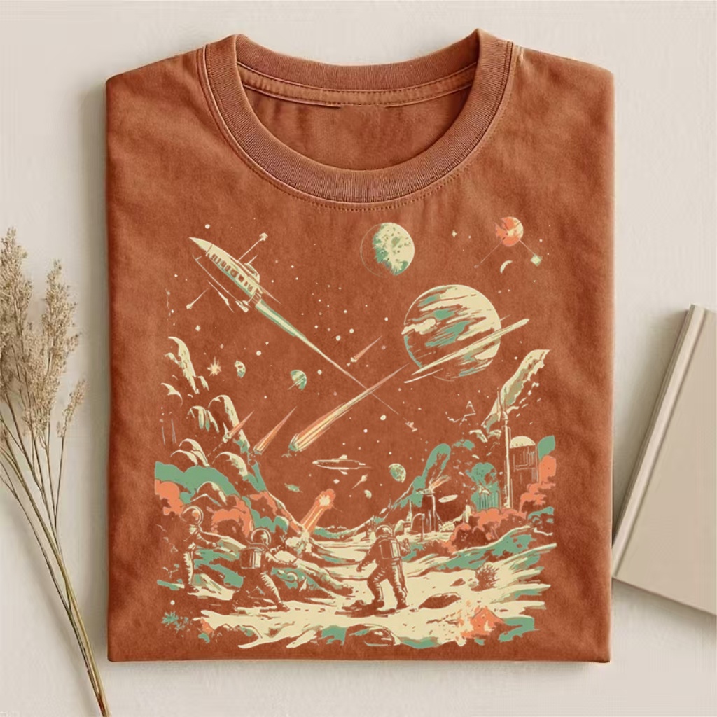 Vintage Space Adventure Graphic T-shirt