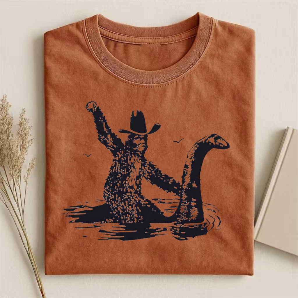 Cowboy Nessie Loch Ness Monster T-shirt
