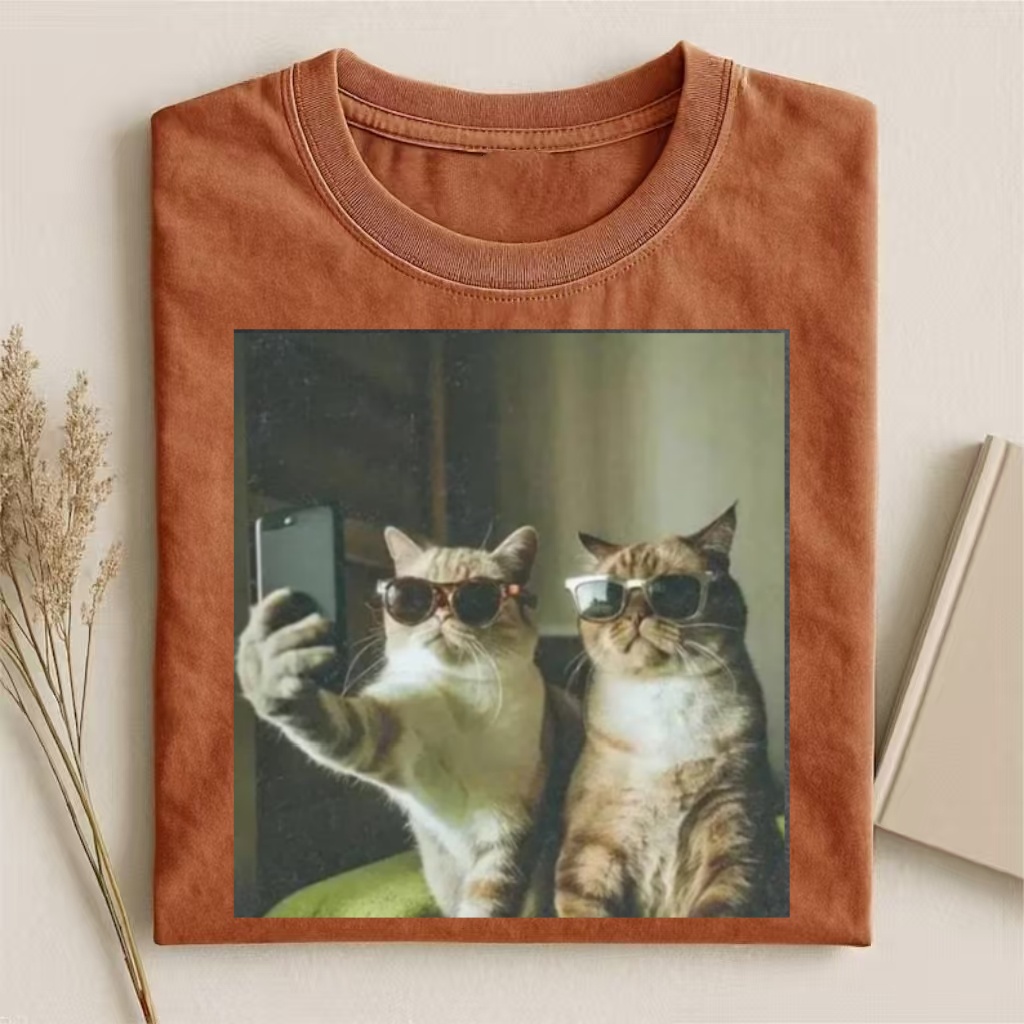 Cool Cats Selfie Meme T-shirt