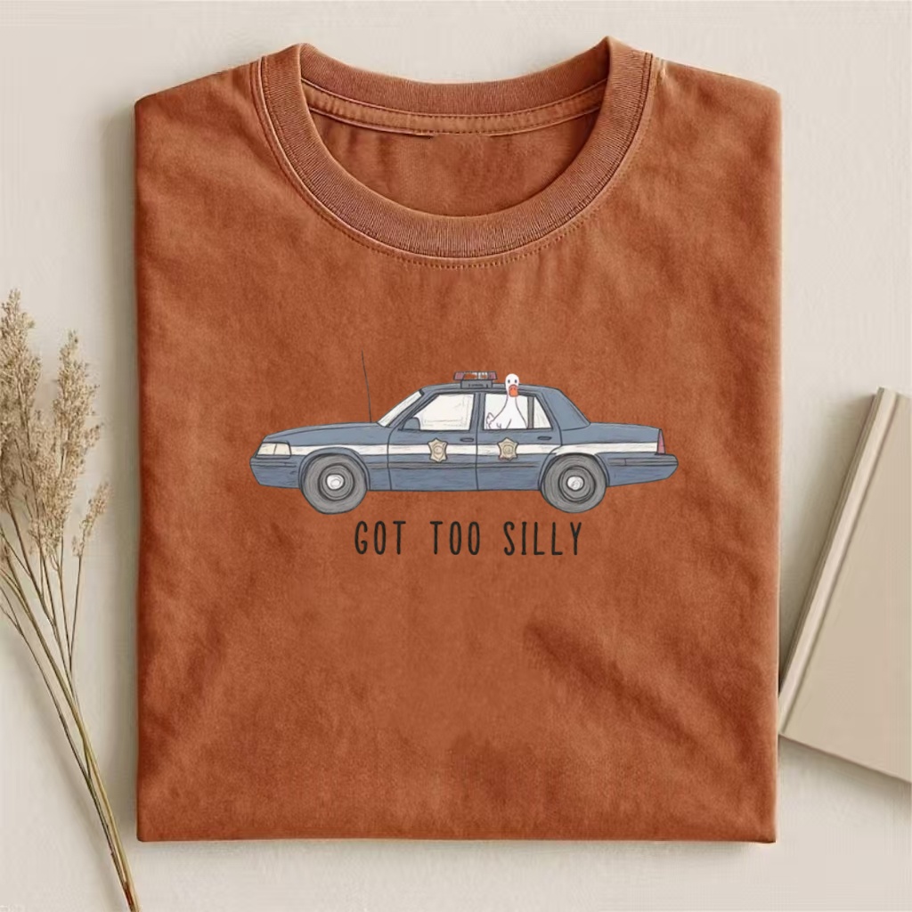 "Got Too Silly" Police Car Humor T-shirt