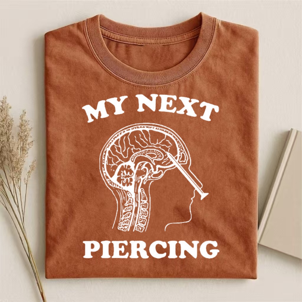 "My Next Piercing" Brain Graphic T-shirt