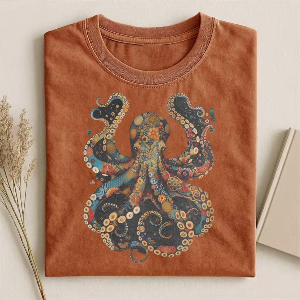 Bohemian Mandala Octopus Graphic T-shirt