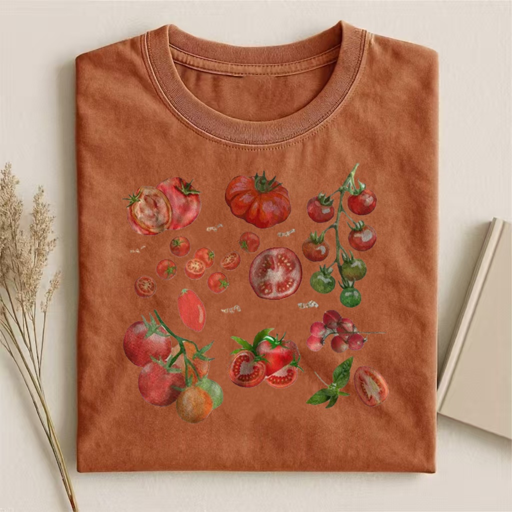Watercolor Tomato Collage Art T-shirt