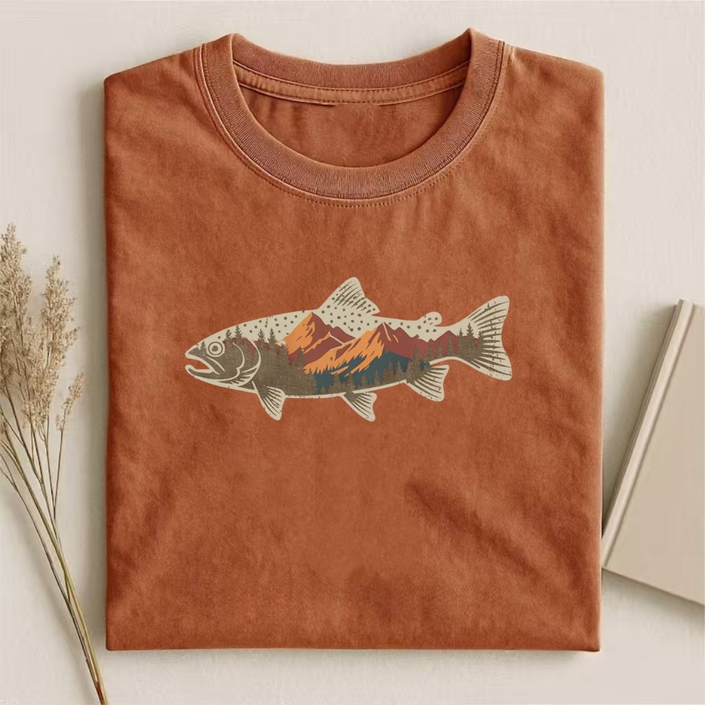 Mountain Fish Graphic T-shirt