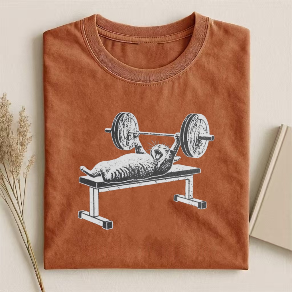 Funny Cat Gym T-shirt