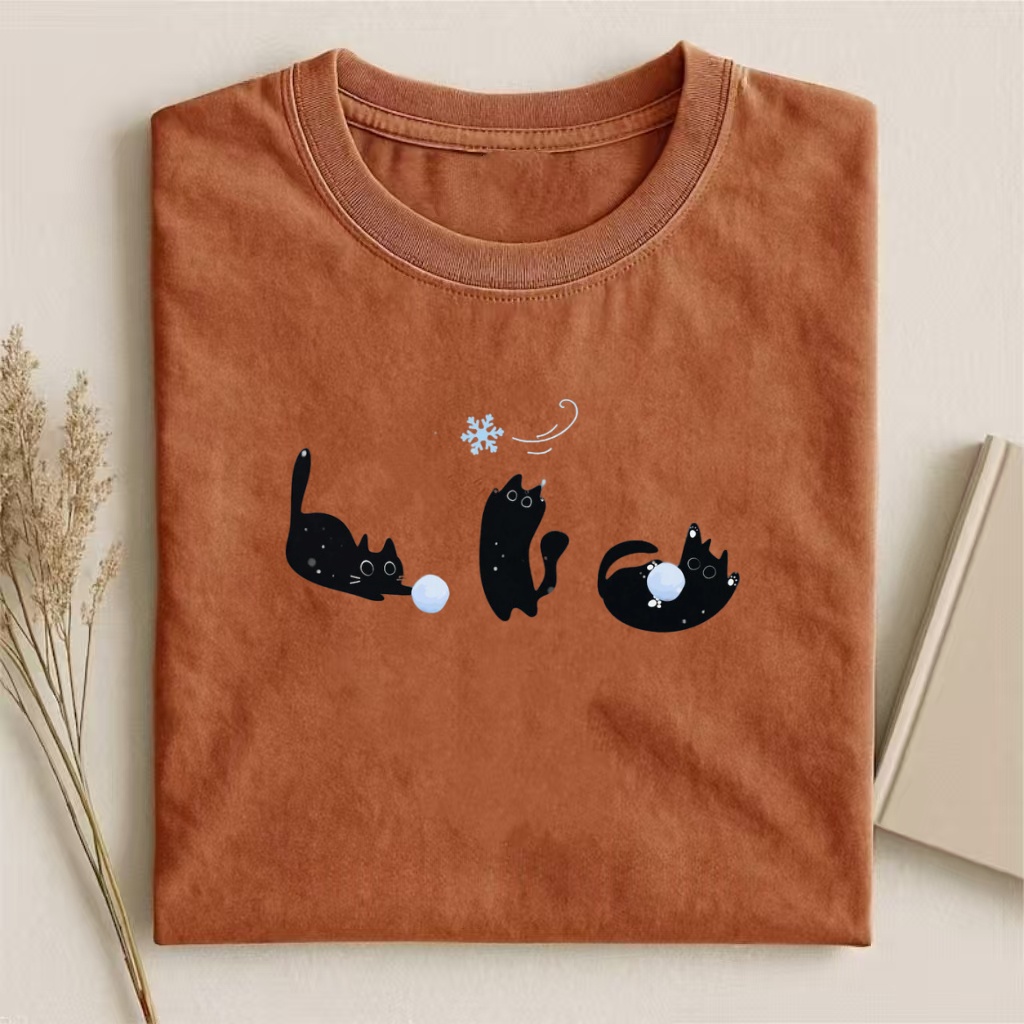 Black Cats Winter T-shirt