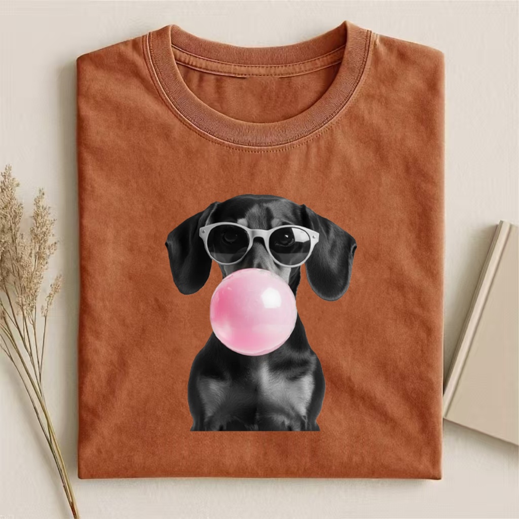 Dachshund With Bubble Gum & Sunglasses T-shirt
