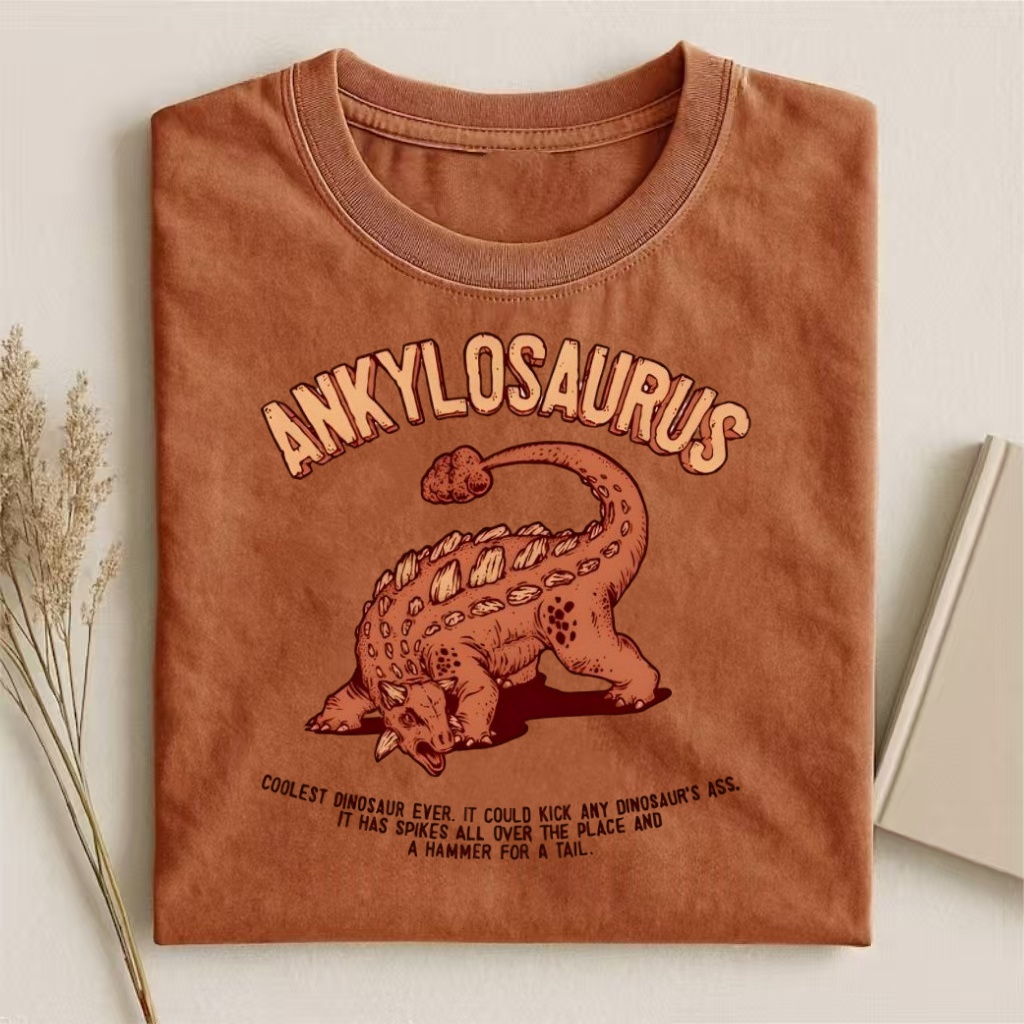 Ankylosaurus "Coolest Dinosaur" Retro Graphic T-shirt