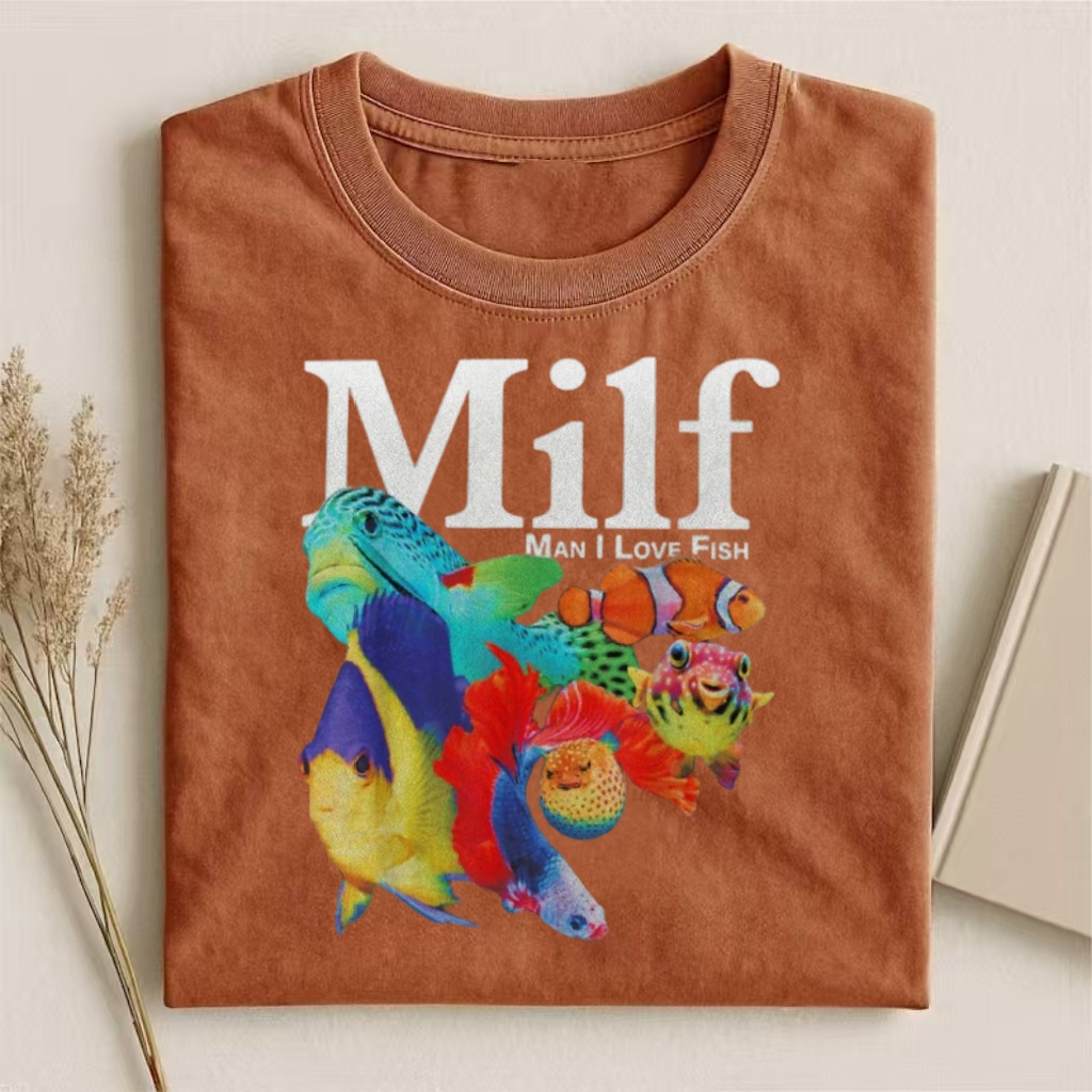 "MILF: Man I Love Fish" Tropical Fish Humor T-shirt