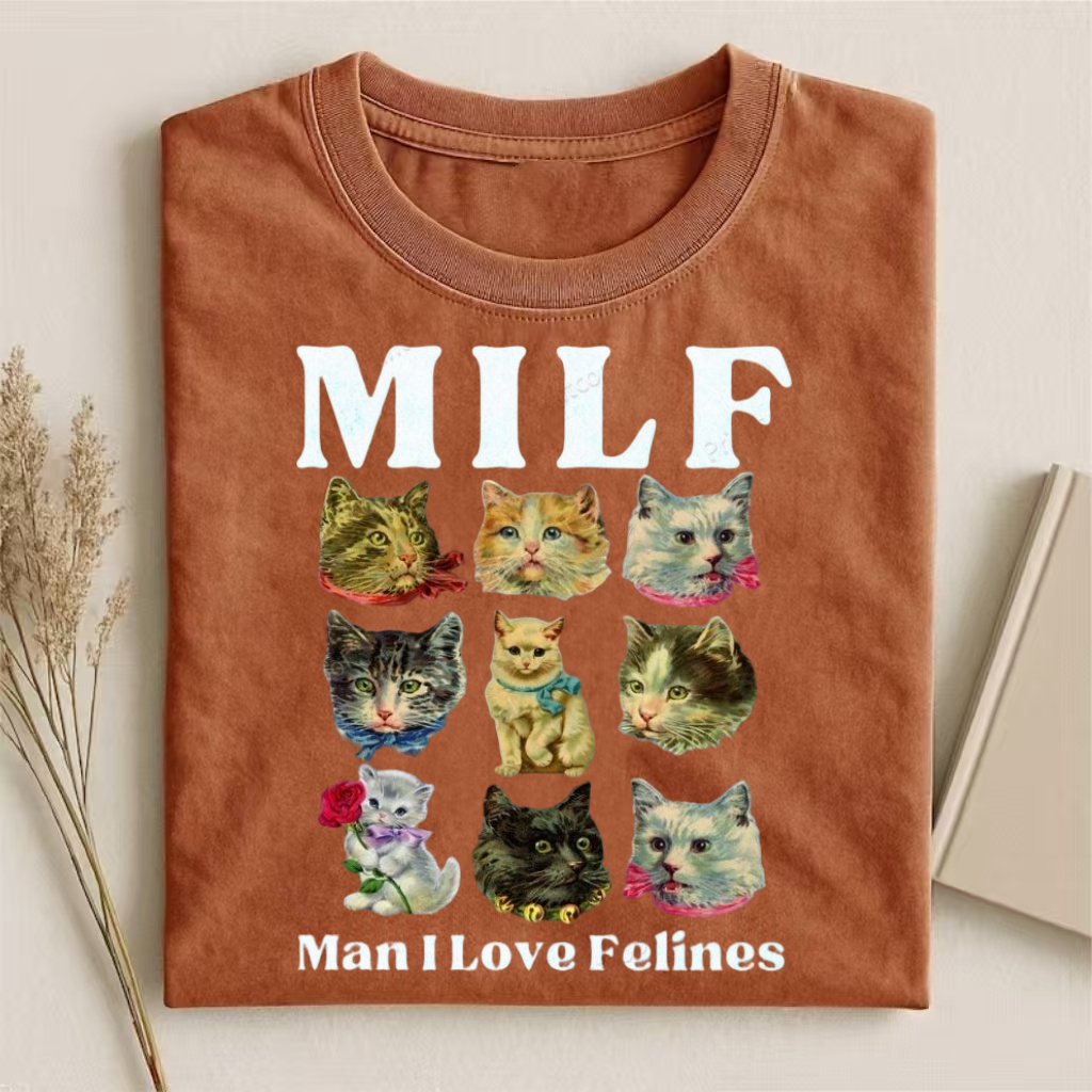 "MILF: Man I Love Felines" Vintage Cat T-shirt