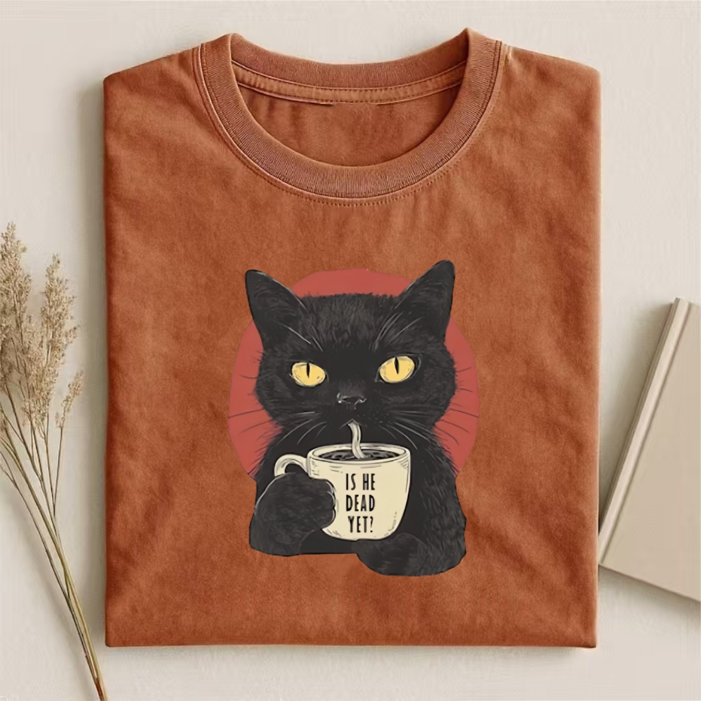 Is He Dead Yet Black Cat T-shirt