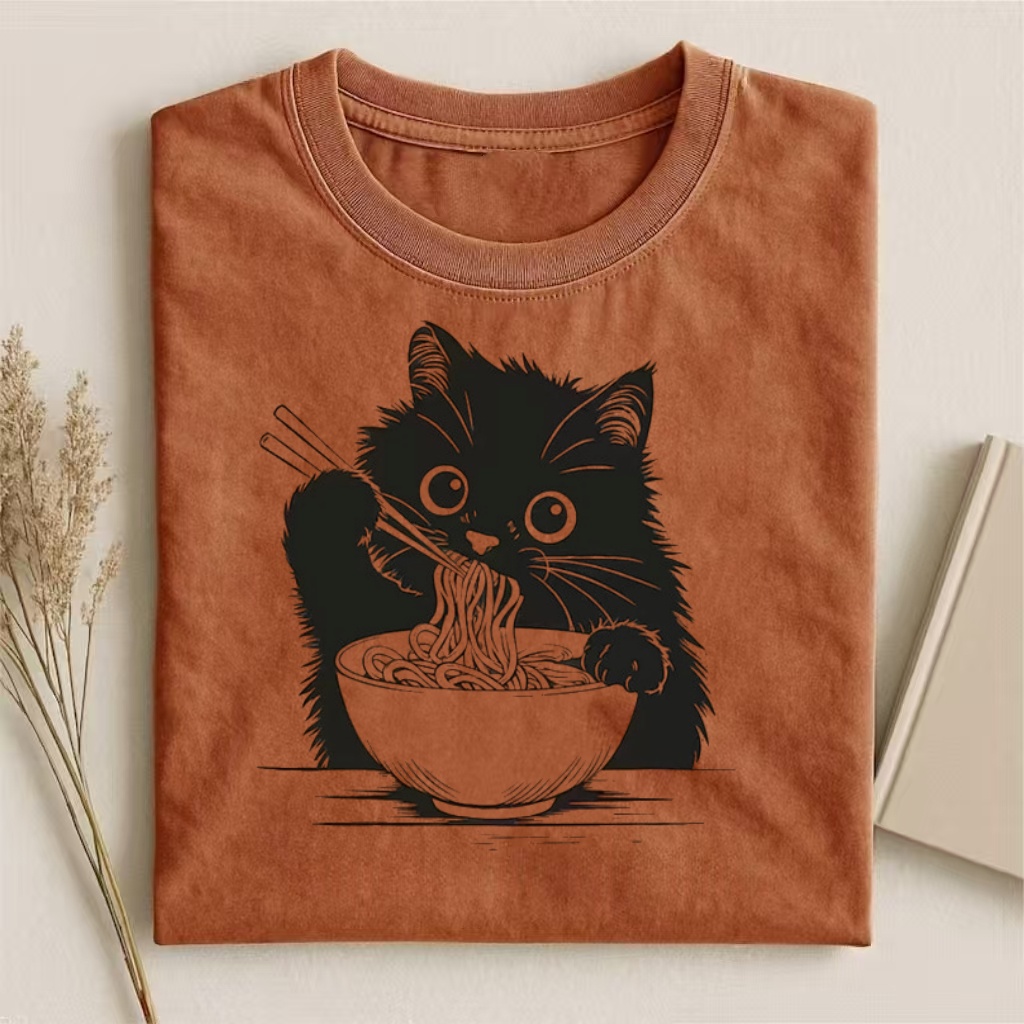 Ramen Cat Cute Anime Style T-shirt