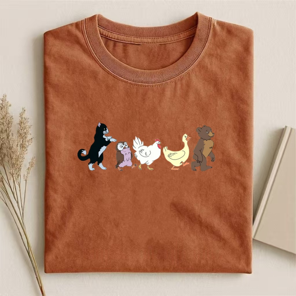 Animal Parade Cartoon Graphic T-shirt