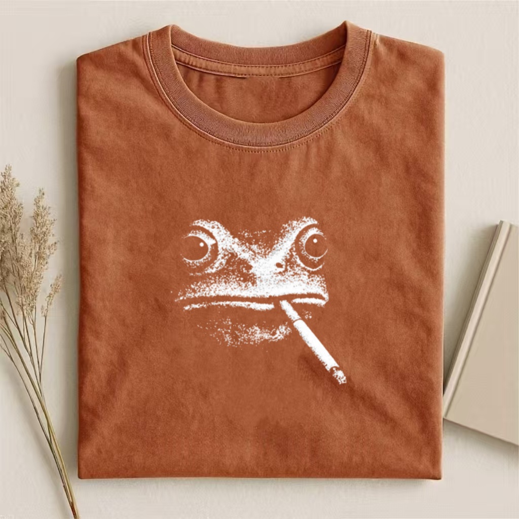 Smoking Frog Grunge Humor T-shirt