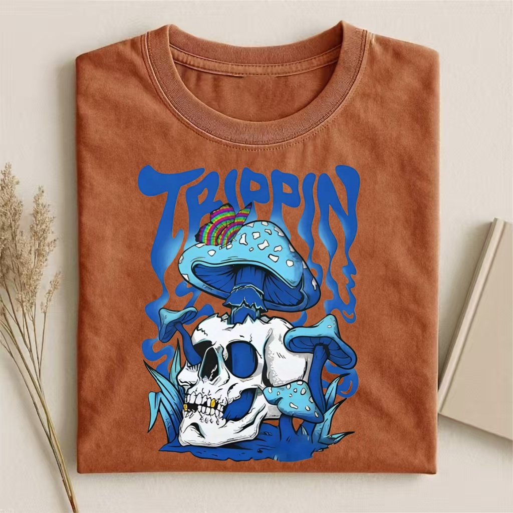 "Trippin" Skull & Mushroom Psychedelic T-shirt