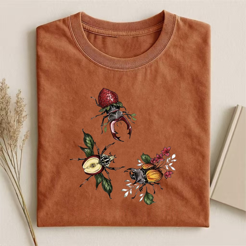 Fruit Beetle Trio Watercolor Art T-shirt