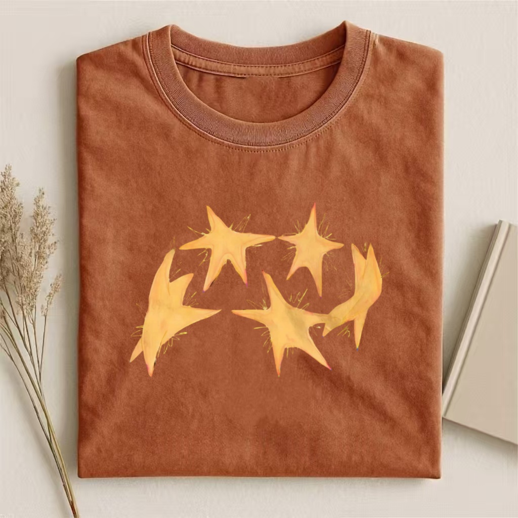 Watercolor Yellow Stars Minimalist T-shirt