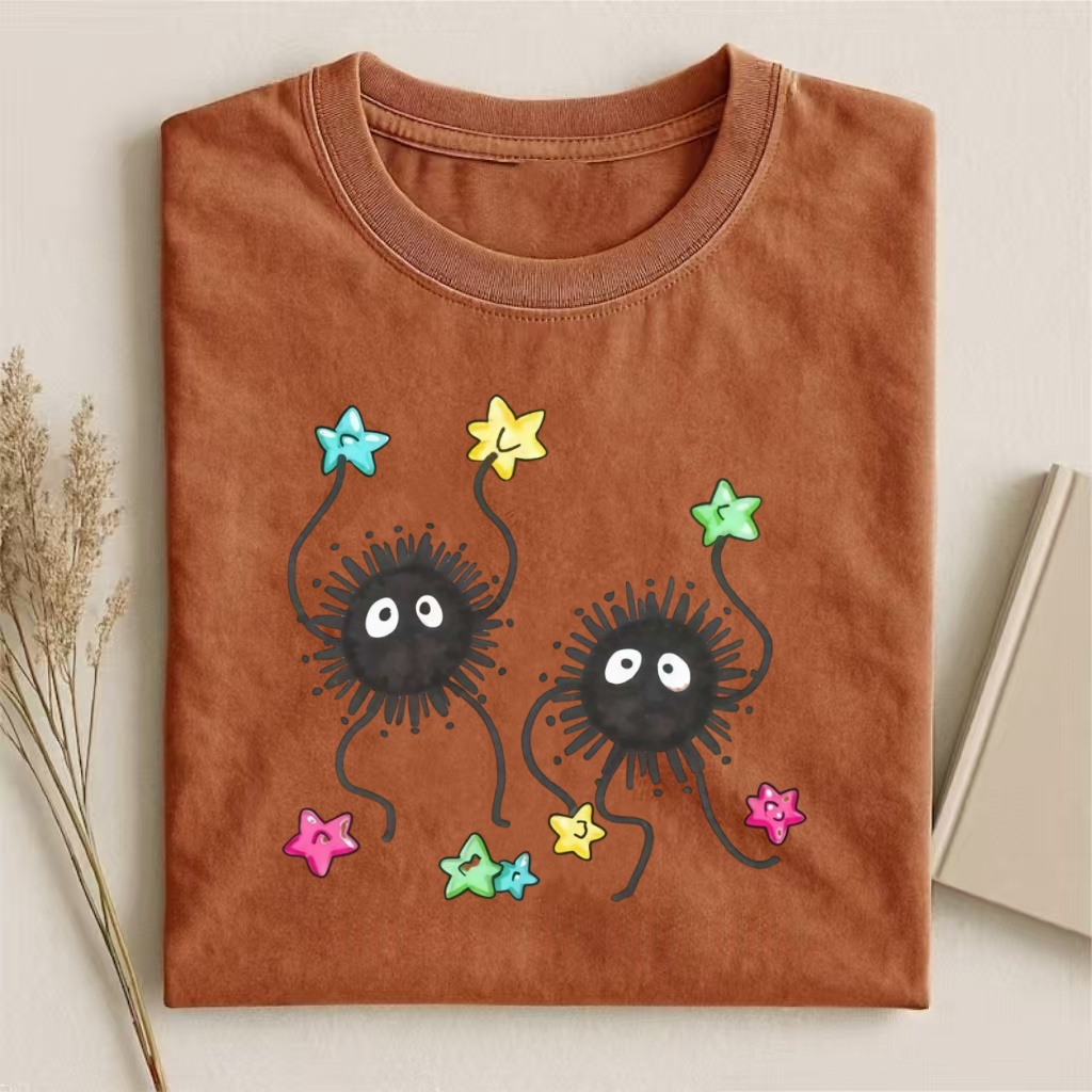 Soot Sprites With Stars Studio Ghibli T-shirt