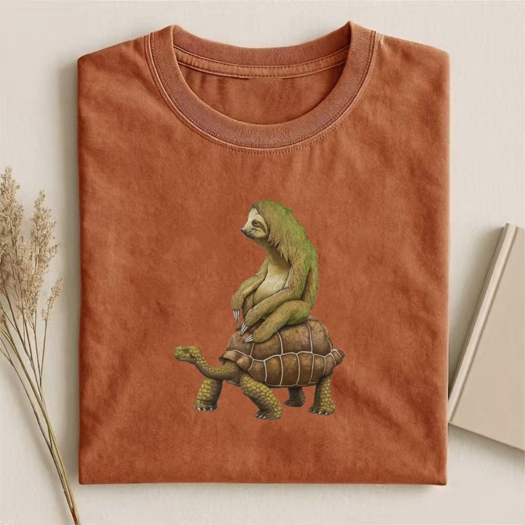 Sloth Riding Turtle Cute Animal T-shirt