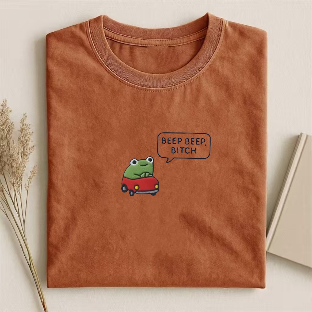 Beep Beep Frog Embroidered T-shirt